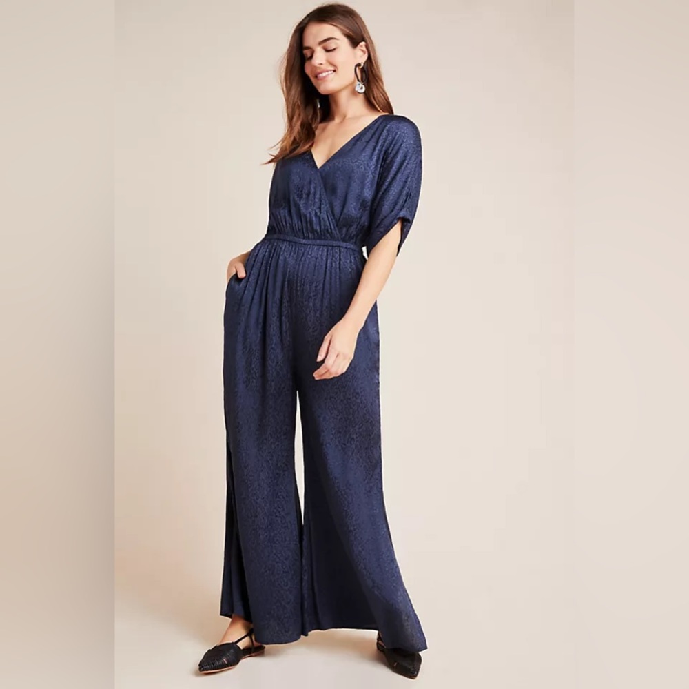 NWT Maeve Yanna Leopard-Jacquard Jumpsuit Anthropologie ⭐️